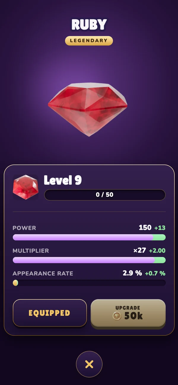 Gemz gem detail: a faceted ruby rendered in 3D